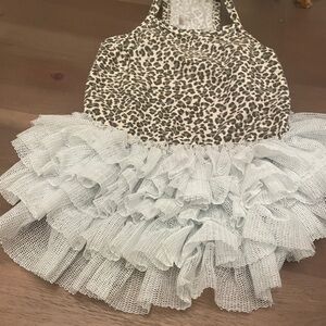 Leopard Print Dress with Ruffled Skirt louisdog dog clothes tutu L 10-14 lb dog